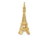 14k Yellow Gold Textured Eiffel Tower Charm Pendant