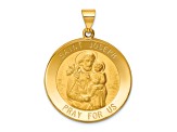 14K Yellow Gold Polished and Satin St Joseph Medal Hollow Pendant