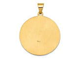 14K Yellow Gold Polished and Satin St Joseph Medal Hollow Pendant