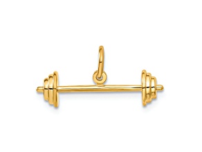 14k Yellow Gold Barbell Charm Pendant