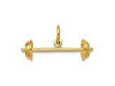 14k Yellow Gold Barbell Charm Pendant