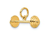 14k Yellow Gold Barbell Charm Pendant