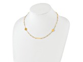 14K Yellow Gold Polished Paperclip Link with Circles and Bars 18-inch Necklace