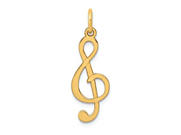 Picture of 14k Yellow Gold Polished Treble Clef pendant