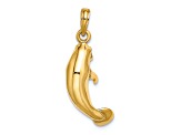 14k Yellow Gold 3D Polished and Textured Manatee Charm