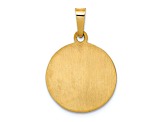 14K Yellow Gold Polished and Satin St. Anthony Medal Hollow Pendant