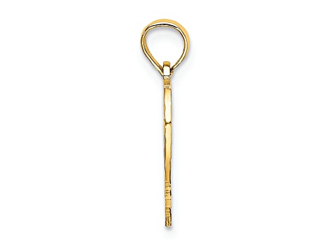 14k Yellow Gold Textured 21 In Heart Charm