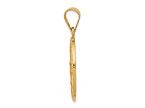 14k Yellow Gold Polished and Satin Our Lady Guadalupe Medal Pendant ...