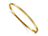 14K Yellow Gold Polished Textured Hinged Bangle Bracelet