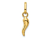 14k Yellow Gold 3D Italian Horn Pendant