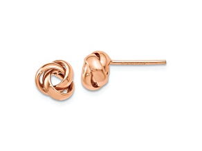 10k Rose Gold 8mm Polished Love Knot Stud Earrings