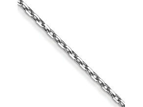 Rhodium Over 10k White Gold 0.8mm Solid Diamond-Cut Cable 18 Inch Chain
