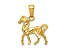 14k Yellow Gold Solid 3D Polished Horse Pendant