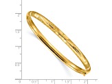 14k Yellow Gold Diamond-Cut and Brushed 5mm Oversize Florentine Hinged Bangle Bracelet