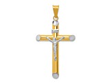 14K Yellow and White Gold with Rhodium INRI Crucifix Pendant