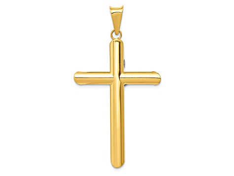 14K Yellow and White Gold with Rhodium INRI Crucifix Pendant