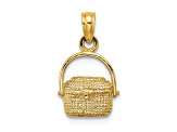 14k Yellow Gold Textured Nantucket Basket Pendant