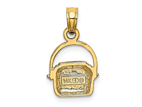 14k Yellow Gold Textured Nantucket Basket Pendant