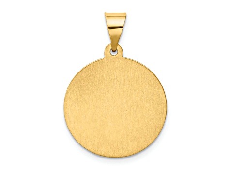14k Yellow Gold Polished and Satin Round Saint Magdalena Medal Pendant