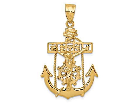 14K Yellow Gold Mariners Cross Pendant