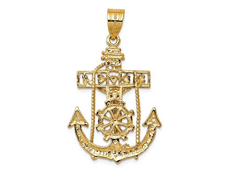 14K Yellow Gold Mariners Cross Pendant