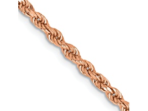 14k Rose Gold 2.25mm Solid Diamond-Cut Rope 18 Inch Chain