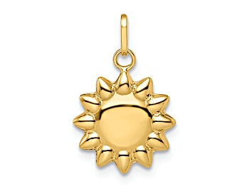 Picture of 14k Yellow Gold Polished Puffed Sun Pendant