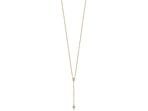 14K Yellow Gold Polished 2mm Beaded Rosary