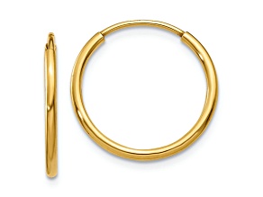 14k Yellow Gold 5/8" Endless Hoop Earrings