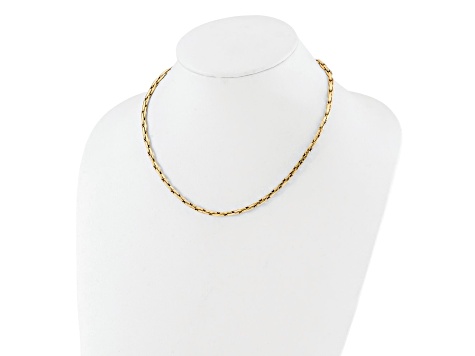 14K Yellow Gold Polished 4.2mm Fancy Link Necklace