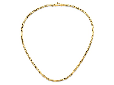 14K Yellow Gold Polished 4.2mm Fancy Link Necklace