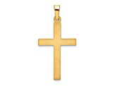 Rhodium Over 14K Two-tone Gold Satin and Polished Latin Cross Pendant