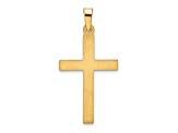 Rhodium Over 14K Two-tone Gold Satin and Polished Latin Cross Pendant