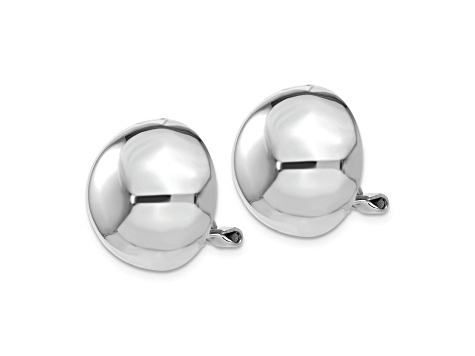 Rhodium Over 14k White Gold 17mm Polished Non-pierced Stud Earrings