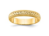 14K Yellow Gold 3mm Design Etched Wedding Band