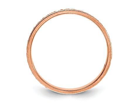 14K Rose Gold 3mm Design Etched Wedding Band