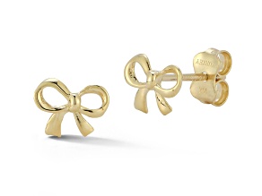 Bellissima Gold 14K Yellow Gold Dainty Open Bow Stud Earrings