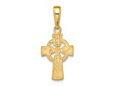 14K Yellow Gold Celtic Cross with Eternity Circle Pendant