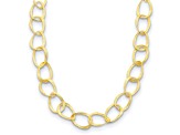 14K Yellow Gold Textured Oval Link 18-inch Necklace