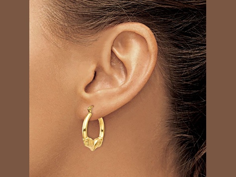 Jtv 14K Yellow Gold 11 16 Polished Ram Hoop Earrings