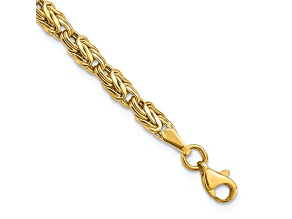 10k Yellow Gold 5mm Polished Fancy Byzantine Link Bracelet
