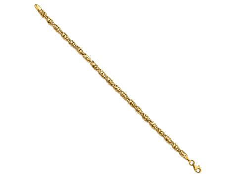 10k Yellow Gold 5mm Polished Fancy Byzantine Link Bracelet