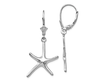 Picture of Rhodium Over 14k White Gold Dancing Starfish Dangle Earrings