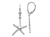 Rhodium Over 14k White Gold Dancing Starfish Dangle Earrings