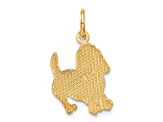 14k Yellow Gold Textured Dog Pendant