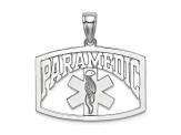 Rhodium Over 14k White Gold Cut-out Paramedic Pendant