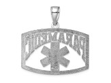 Rhodium Over 14k White Gold Cut-out Paramedic Pendant