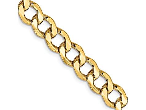 14k Yellow Gold 7mm Curb Link 26 Inch Chain - 19Q1VE | JTV
