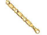 10k Yellow Gold 10.4mm Hand-polished Fancy Link Bracelet