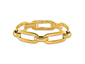 18K Yellow Gold Polished Oval Link 7.5 inch Bracelet